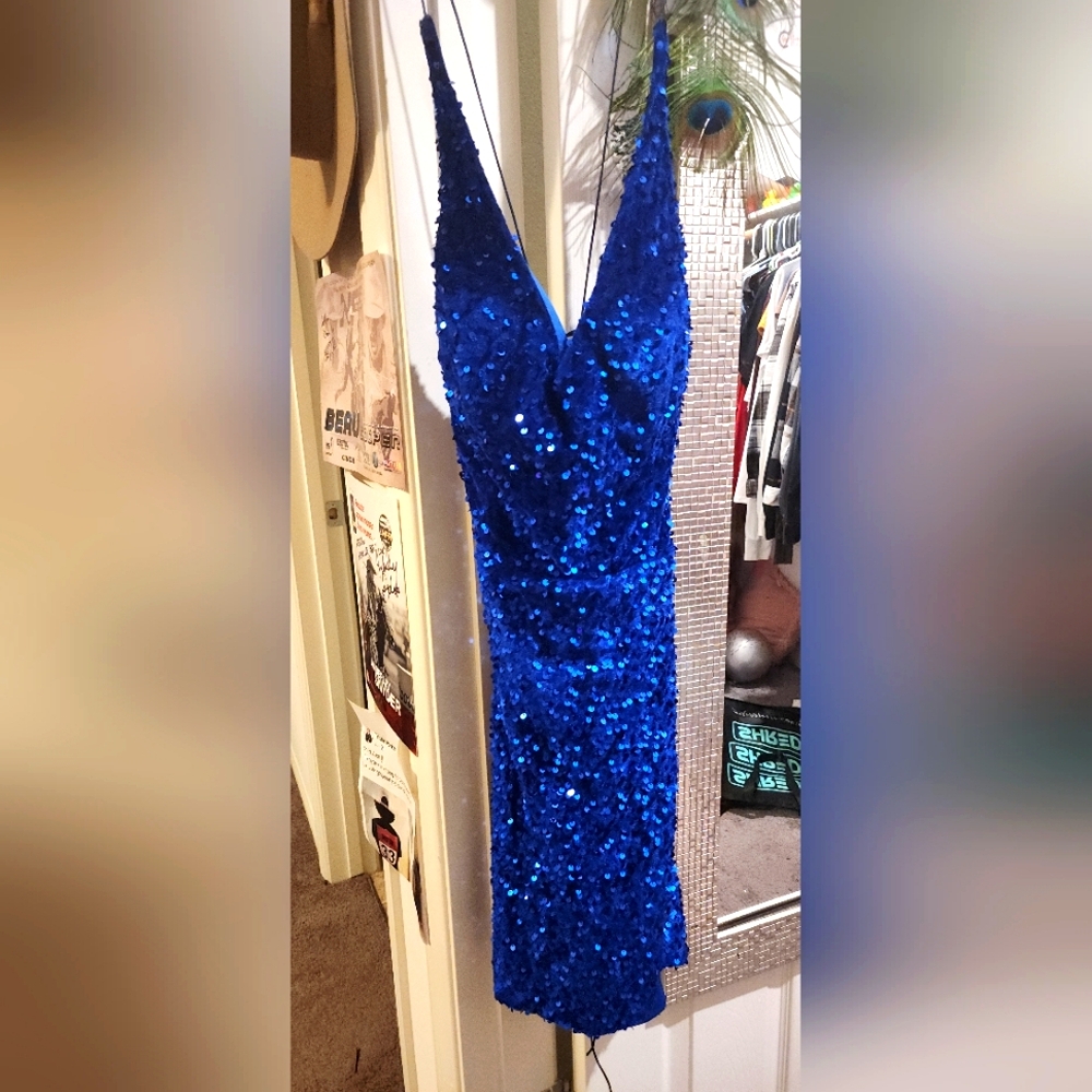 Medium Dark Blue Homecoming Dress